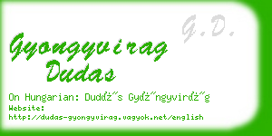 gyongyvirag dudas business card